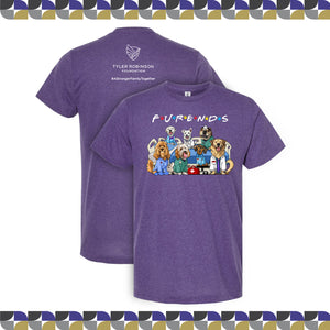TRF - "FURENDS" Childrens Heather Grey & Purple Short Sleeve Tee